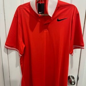 Nike Men's Bright Red Polo with Black Logo